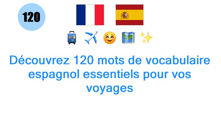 Découvrez 120 mots de vocabulaire espagnol essentiels pour vos voyages
